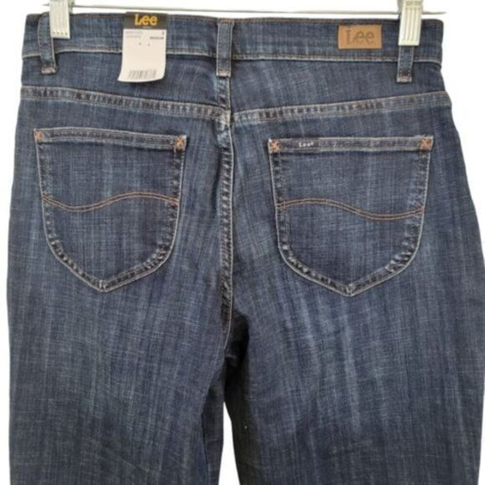 Lee Bewitched 5 Pocket Straight Leg Dark‎ Wash Denim Jeans Size 6 NWT Tapered - Picture 9 of 16